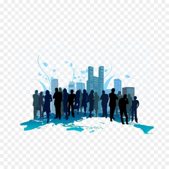 Business Professional High-definition television Wallpaper - The city was crowded with silhouettes 
