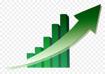 Business statistics Average Economic statistics - Green rising bar chart and arrow image 