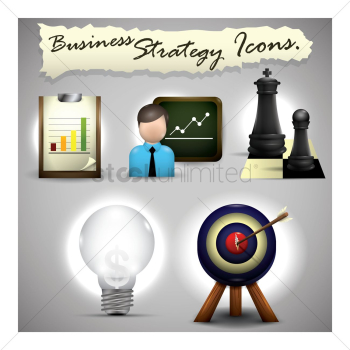 Business strategy icons Business strategy icons