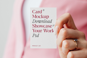 Business Women Holding Business Card Mockup Business Women Holding Business Card Mockup