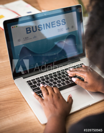 Business working on laptop