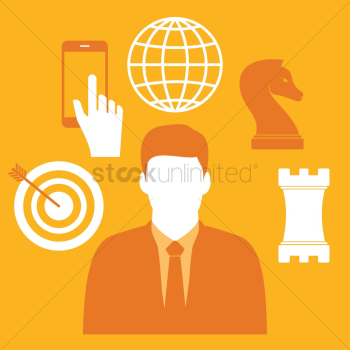 Businessman and business icons Businessman and business icons