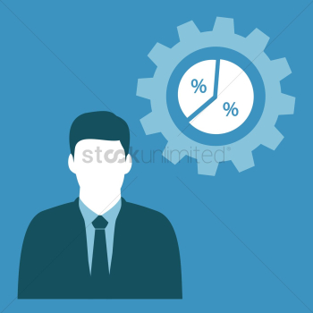 Businessman and pie chart Businessman and pie chart
