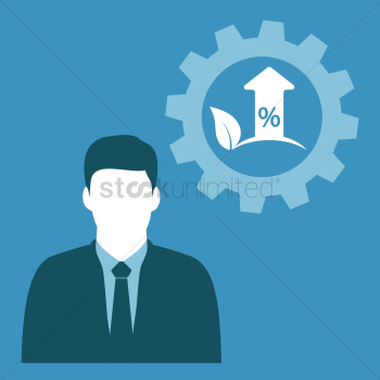 Businessman and progress arrow Businessman and progress arrow