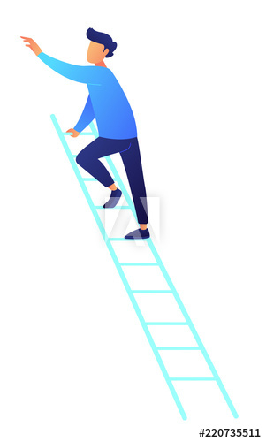 Businessman climbing up career ladder vector illustration Businessman climbing up career ladder vector illustration