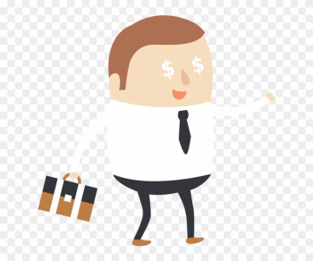 Businessman Greedy With Money Eyes - Illustration Businessman Greedy With Money Eyes - Illustration