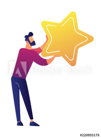Businessman holding a big golden star vector illustration Businessman holding a big golden star vector illustration