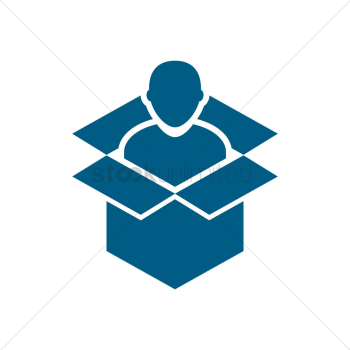 Businessman in cardboard box Businessman in cardboard box