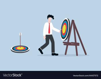 businessman installing new archery target businessman installing new archery target