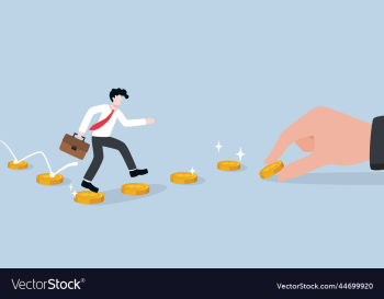 businessman jumping along coins path businessman jumping along coins path