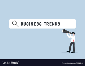 businessman looking business trends on search bar businessman looking business trends on search bar
