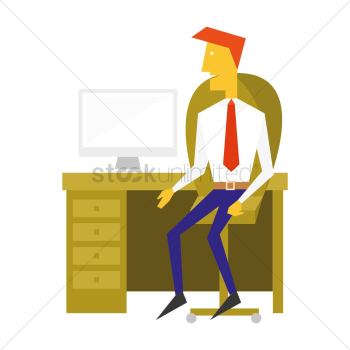 Businessman on desk Businessman on desk