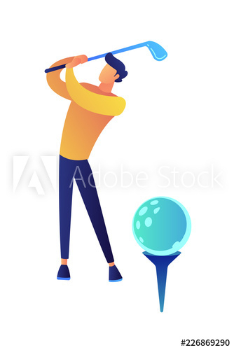 Businessman playing golf vector illustration Businessman playing golf vector illustration