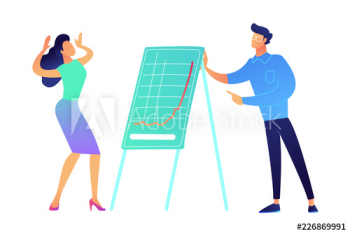 Businessman presenting growing business chart vector illustration Businessman presenting growing business chart vector illustration