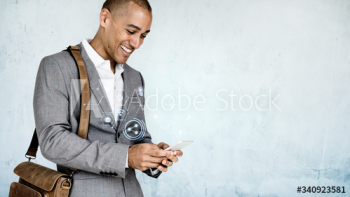 Businessman texting