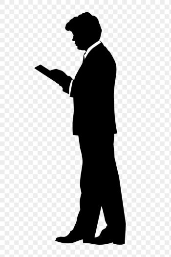 Businessman using tablet png silhouette | Free PNG - rawpixel