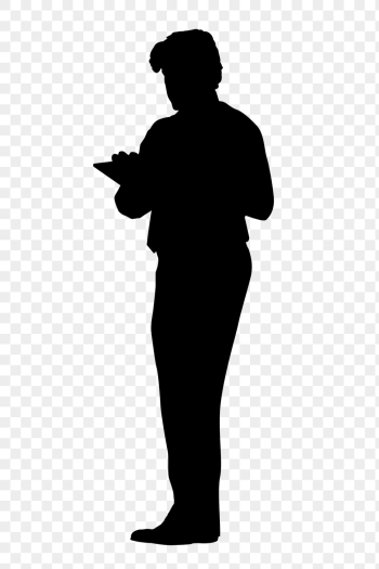 Businessman using tablet png silhouette | Free PNG - rawpixel