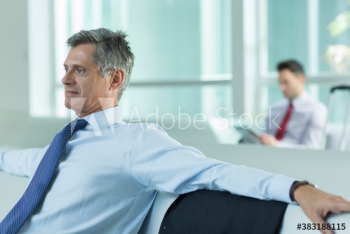 Businessman waiting in airport Businessman waiting in airport
