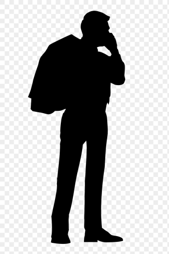 Businessman with phone png silhouette | Free PNG - rawpixel