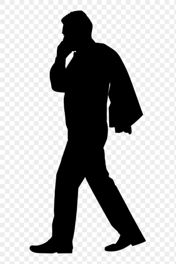 Businessman with phone png silhouette | Free PNG - rawpixel