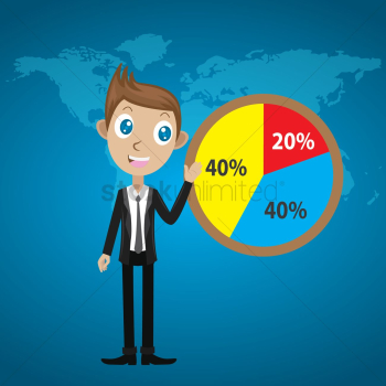 Businessman with pie chart Businessman with pie chart