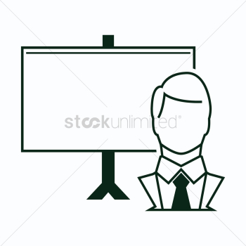 Businessman with presentation board Businessman with presentation board