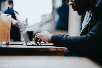 Businessman working remotely from a cafe | Free stock photo - 532490 Businessman working remotely from a cafe | Free stock photo - 532490