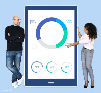 Businesspeople presenting a doughnut chart | Free stock photo - 492755 Businesspeople presenting a doughnut chart | Free stock photo - 492755