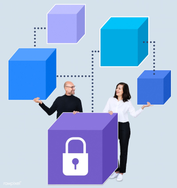 Businesspeople with a blockchain concept | Free stock psd mockup - 493370 Businesspeople with a blockchain concept | Free stock psd mockup - 493370