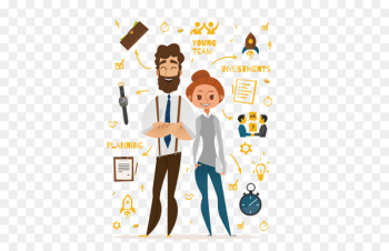 Businessperson Character Illustration - White-collar business men and women 