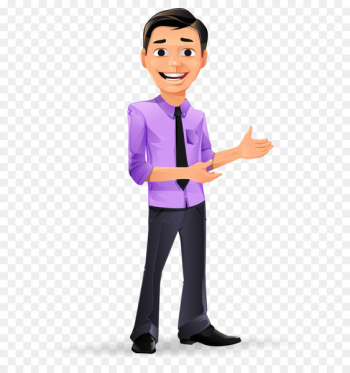 Businessperson Download Cartoon Character - Young business man hand-painted cartoon 