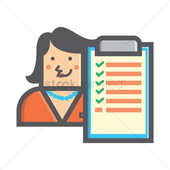 Businesswoman and checklist Businesswoman and checklist