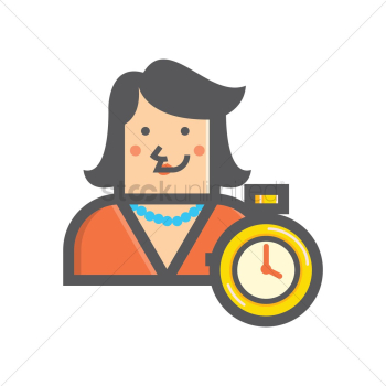 Businesswoman and timer Businesswoman and timer