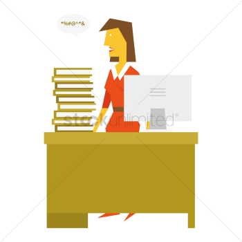 Businesswoman on desk Businesswoman on desk