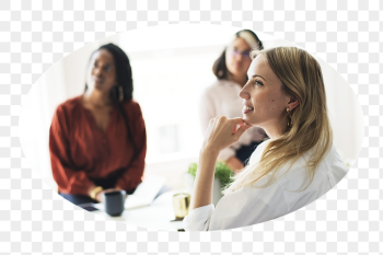 Businesswoman png smiling in meeting | Free PNG - rawpixel