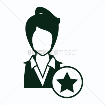 Businesswoman with badge Businesswoman with badge
