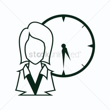 Businesswoman with clock Businesswoman with clock