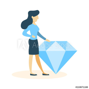 Businesswoman with diamond Businesswoman with diamond