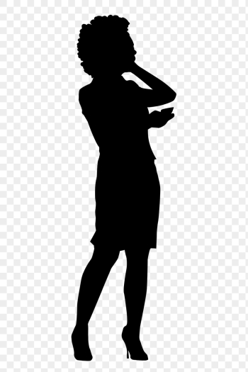 Businesswoman with phone png silhouette | Free PNG - rawpixel