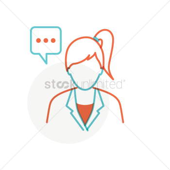 Businesswoman with speech bubble Businesswoman with speech bubble