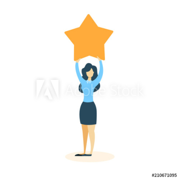 Businesswoman with star Businesswoman with star