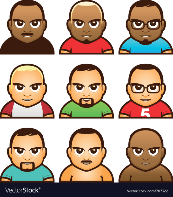 Bust icons vector image Bust icons vector image