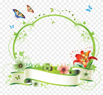 Butterflies & Flowers Frame Çerçeve-frame & Border - Frame Floral Png Butterflies & Flowers Frame Çerçeve-frame & Border - Frame Floral Png