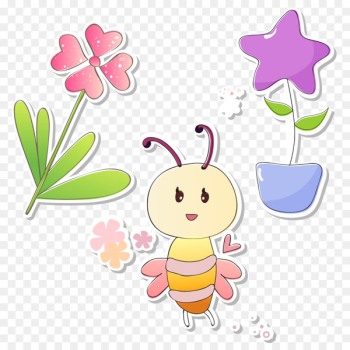 Butterfly Cartoon Illustration Design Vector graphics - cartoon flowers 