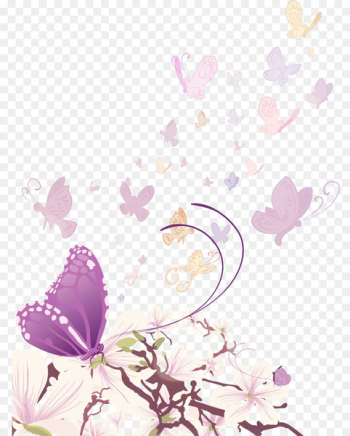Butterfly Euclidean vector Flower Illustration - Swirling butterfly 