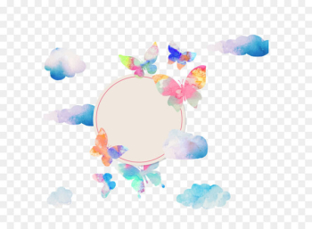 Butterfly Euclidean vector - Vector butterfly watercolor text box 