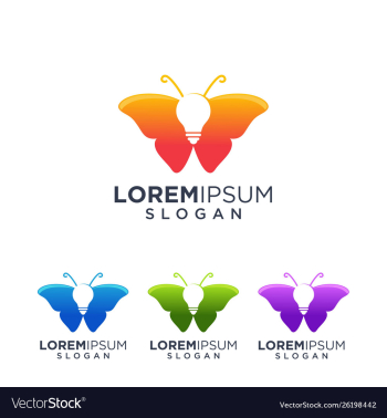 Butterfly idea logo design vector image