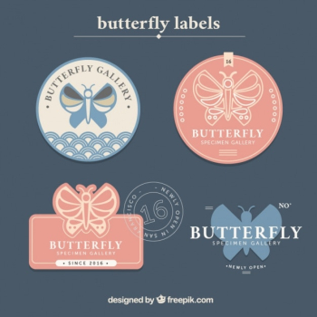 Butterfly label set