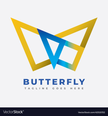 butterfly w letter logo