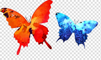 Butterfly Watercolor painting, Ink Butterfly transparent background PNG clipart